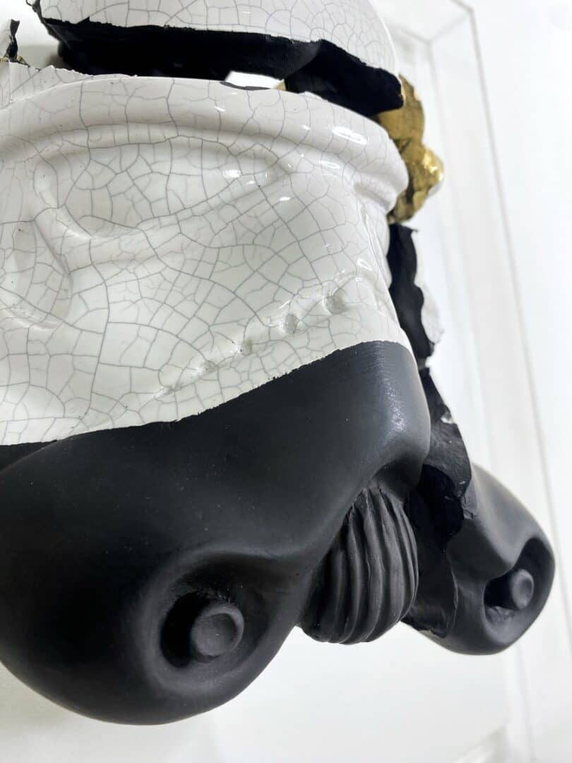 white lotus”,, scultura ceramica tecnica mista, cm 50x50x50, 2024.