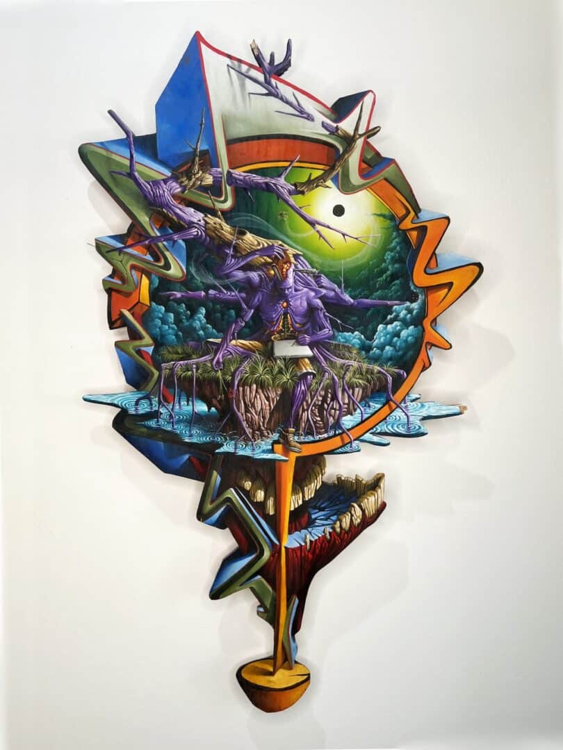 titol: blocco/fogli bianchi. oliu su legno sagomato 50x85 cm data 2020