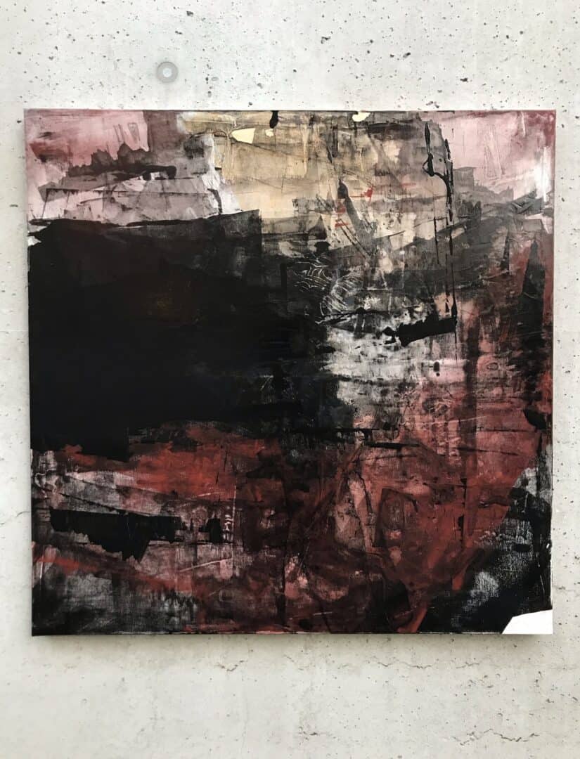 “cassandra dispel” 80x80cm 2021 mixed media on canvas