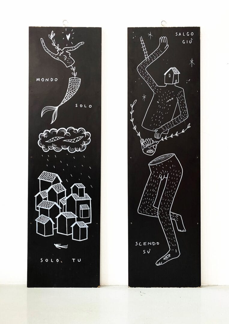 trasmutare basura, 130x35 marker su tavola 2017